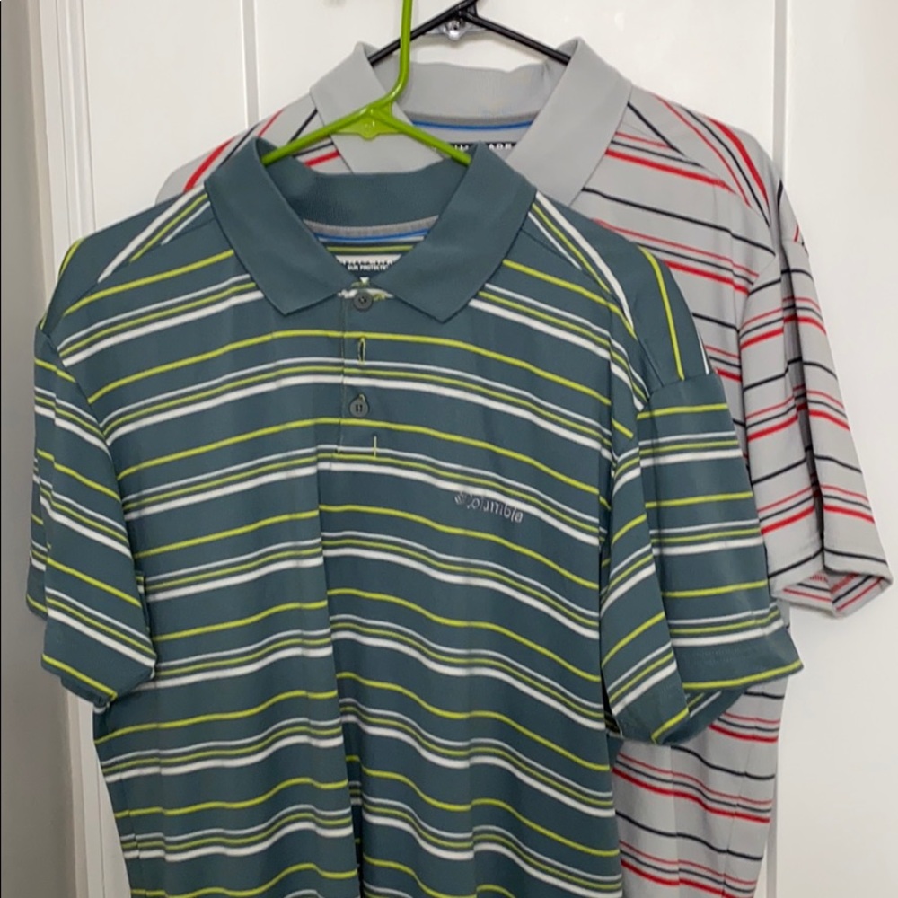 2 Columbia Omni shade polos large